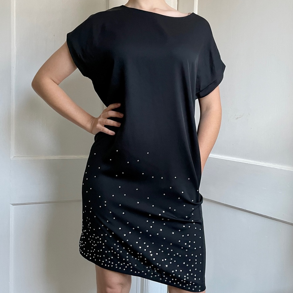 DVF Little Black Dress - silk and nylon with rhinestones